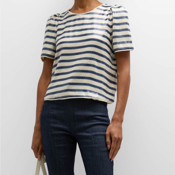 Zadig & Voltaire Tchao Sequined Striped Blouse XS - Picture 1 of 7